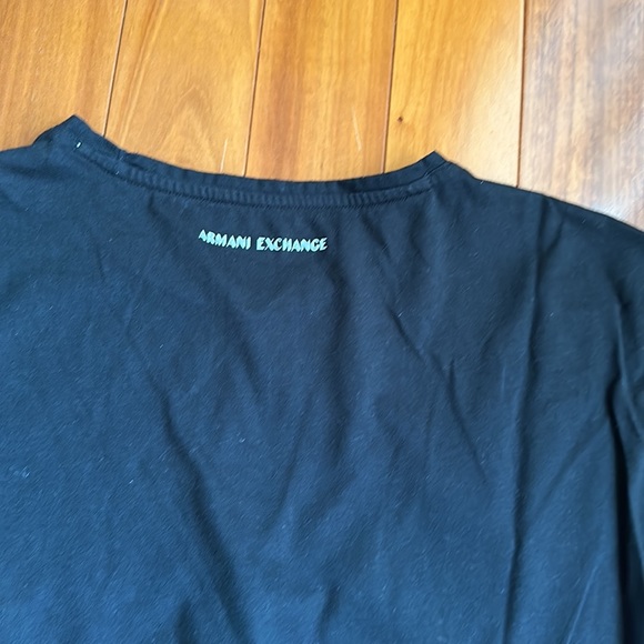 Armani Exchange black T with AX logo. Iron-on a bit cracked as in photo) size M - Picture 3 of 4